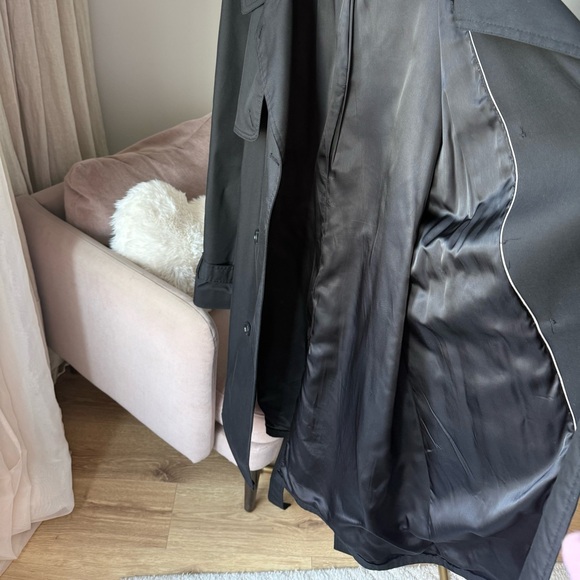 MANGO Black Trench Coat – Size L - Picture 12 of 13